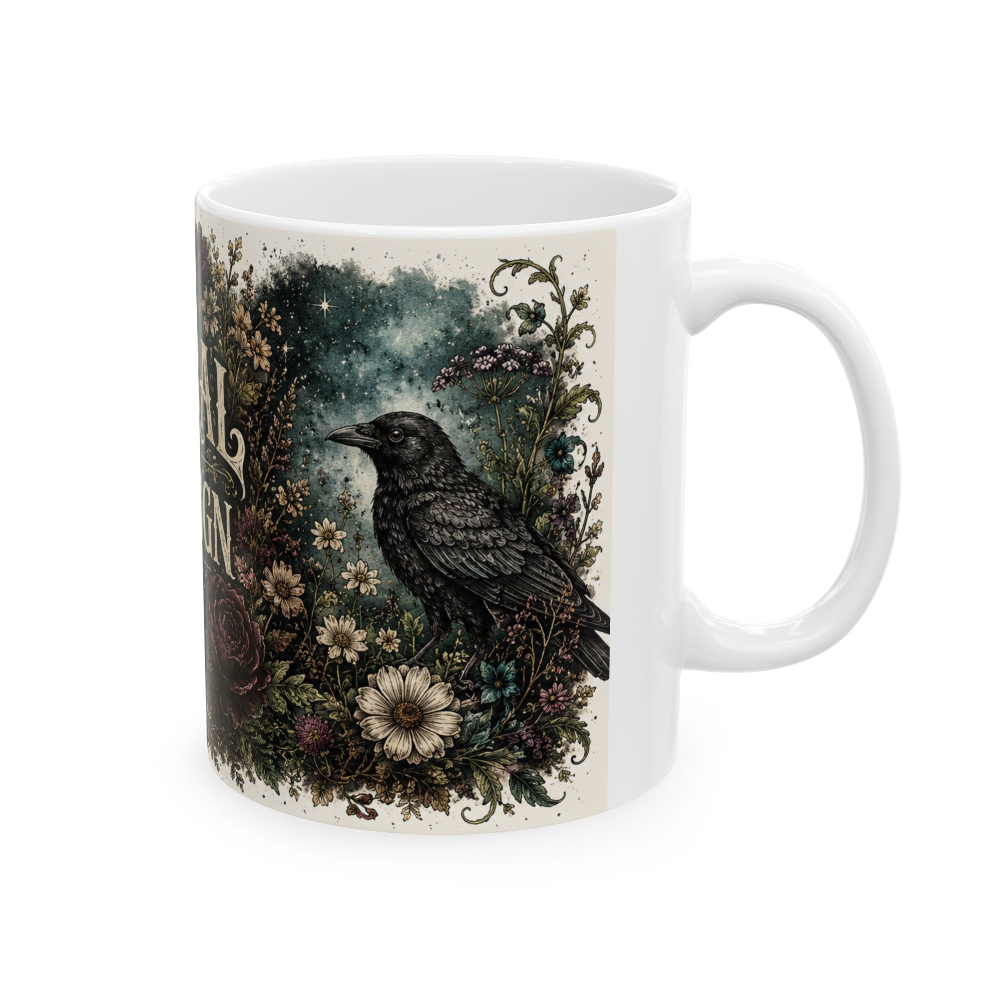 Feral by Design Floral Skull Ceramic Mug (11oz & 15oz)